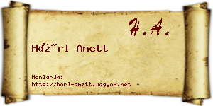 Hörl Anett névjegykártya